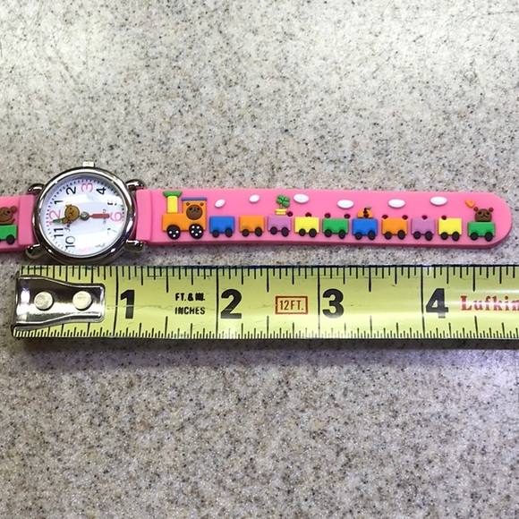 Kids Watch Pink Band with Train on the band. - Picture 4 of 8